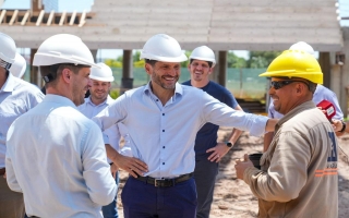 Pullaro recorrió una de las obras emblemáticas para los Juegos Suramericanos: el Microestadio de Rafaela, con un avance cercano al 45 %