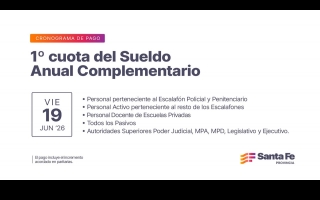 Cronograma de pago de la primera cuota del Sueldo Anual Complementario