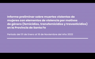 La provincia presentó el informe a noviembre de 2022 del Observatorio de las Violencias y Desigualdades de Género de Santa Fe