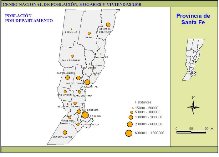 Gobierno de Santa Fe Población según Censo Nacional de Población 2010