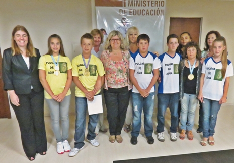 Balagué recibió a alumnos de la escuela N° 321 de Franck premiados en la Feria Nacional de Ciencia y Tecnología