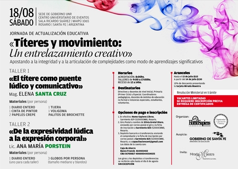 Educación invita a la jornada “Títeres y movimiento: un entrelazamiento creativo”