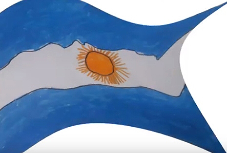 Los chicos de Coronel Domínguez hicieron un video en el que dibujaron y animaron el Himno Nacional